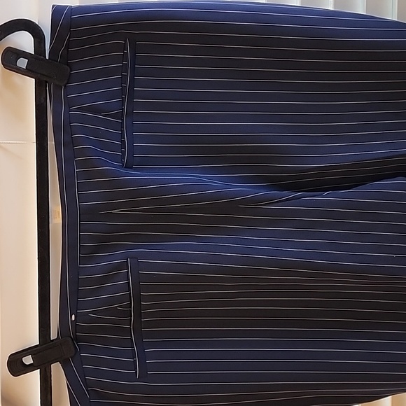 Chico's  Blue White Striped Pants Sz 3 XL Stretch Cropped - Picture 8 of 10